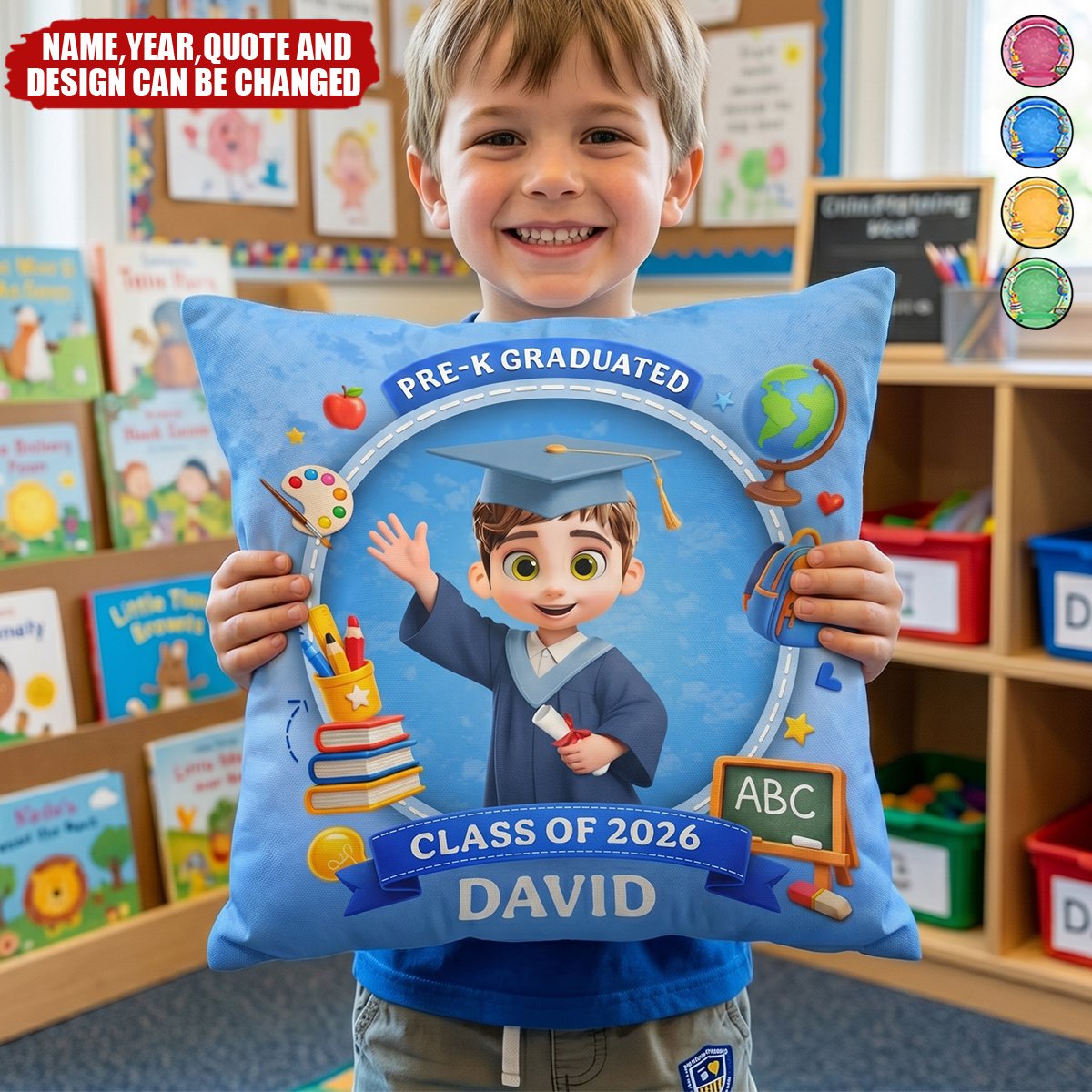 Congrats Pre-K Kindergarten Graduation - Personalized Pillow