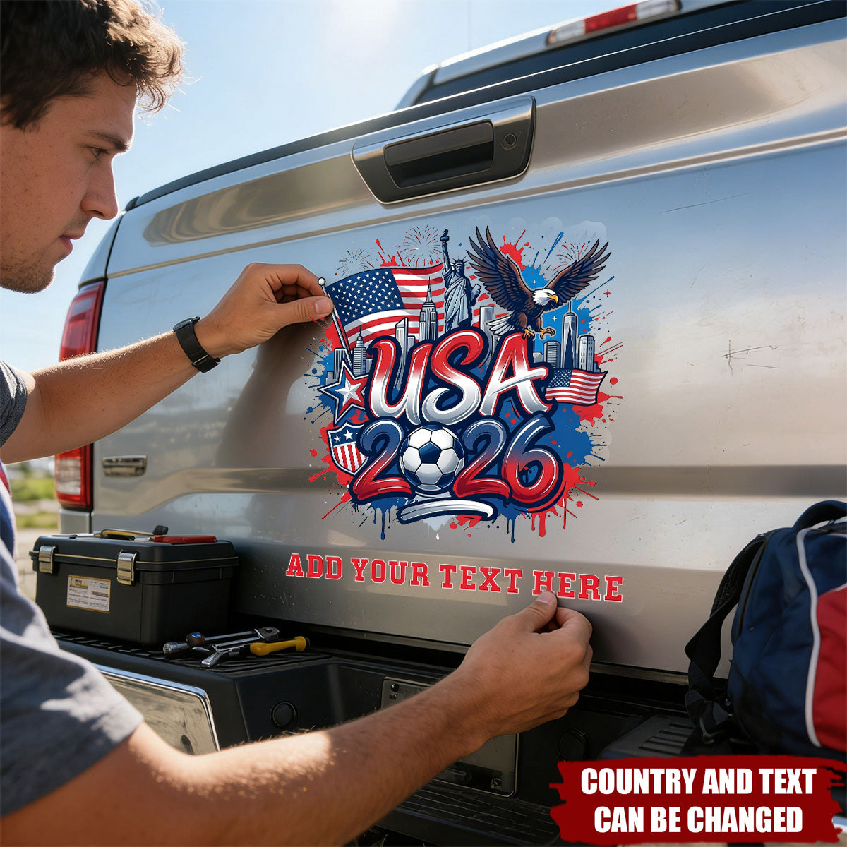 USA 2026 Soccer Fan Custom Sticker - Personalized with Your Text