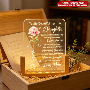 Personalized Night Light To My Daughter From Mom, Dad - Sentimental Gift, Keepsake Gift