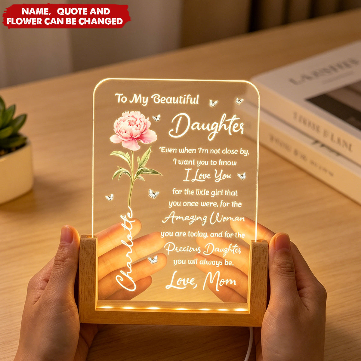 Personalized Night Light To My Daughter From Mom, Dad - Sentimental Gift, Keepsake Gift