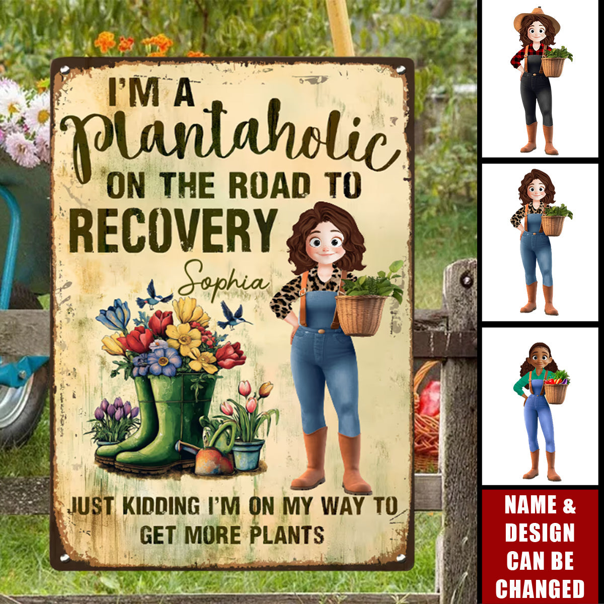 I'm A Plantaholic On The Road To Recovery - Personalized Metal Sign