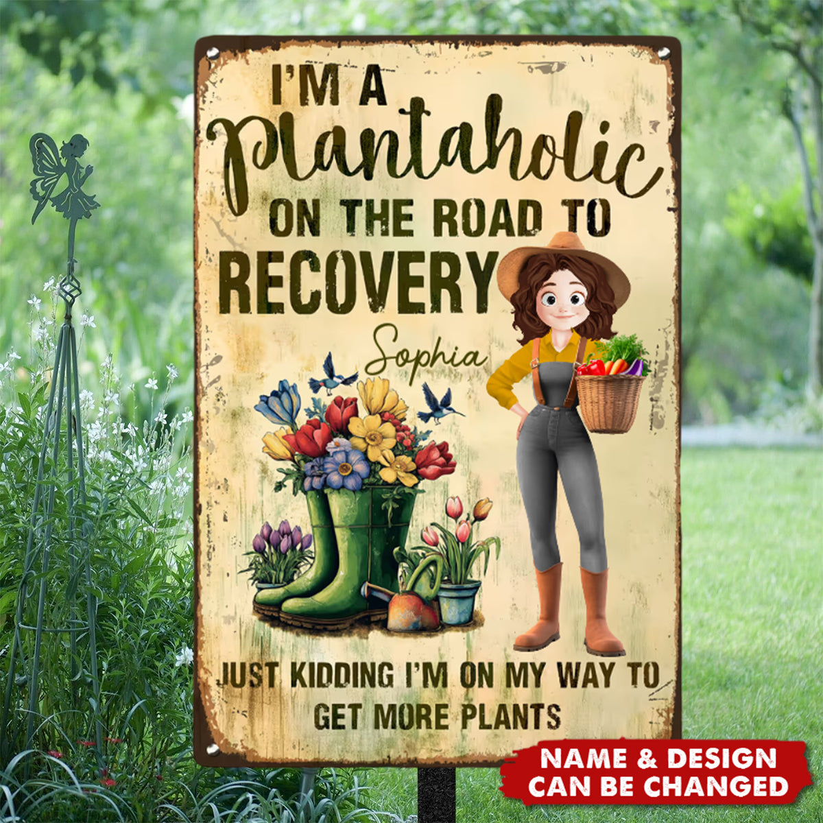I'm A Plantaholic On The Road To Recovery - Personalized Metal Sign