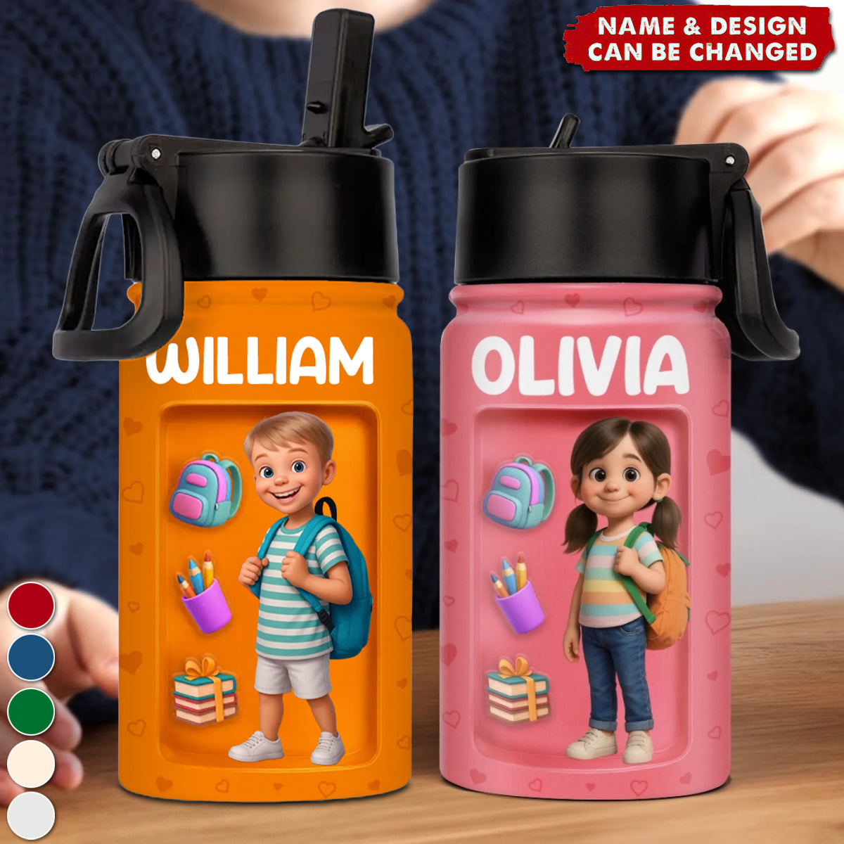 Custom Kids Water Tumbler - Personalized Back To School Gifts For Kids