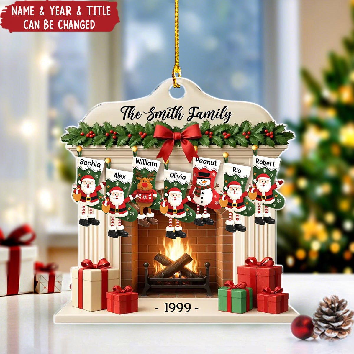 Christmas Glows Where Hearts Gather - Personalized Christmas Acrylic Ornament