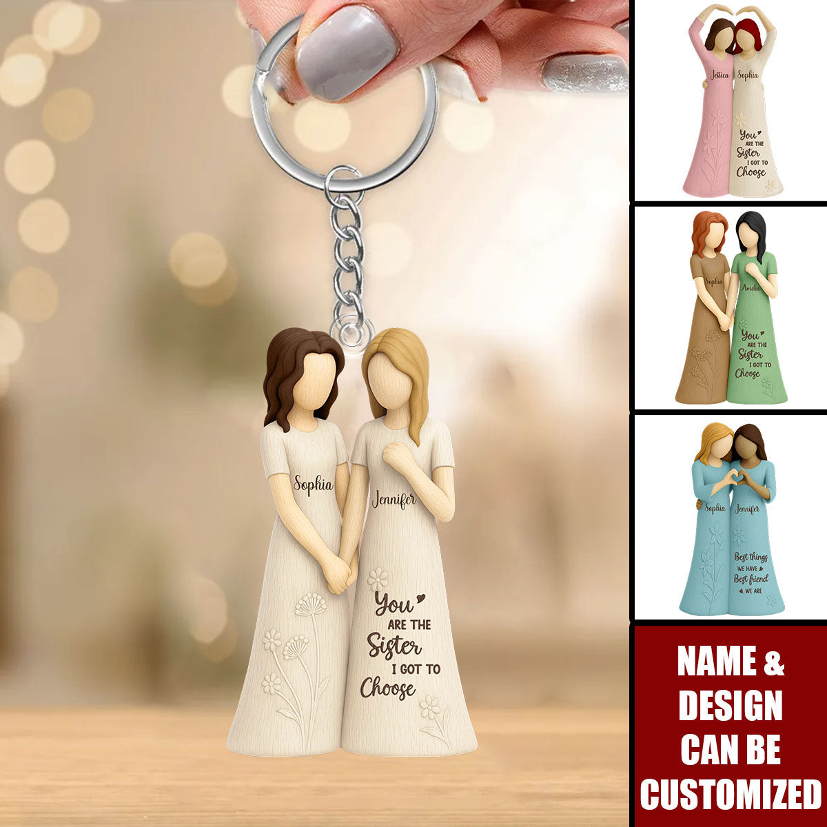Soul Sister Friendship - Personalized Acrylic Keychain, Gifts For Bestie Best Friend