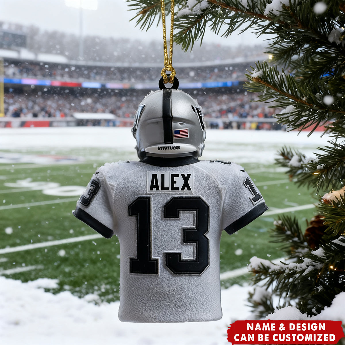 Custom Player Name & Number Football Jersey - Personalized Acrylic Sports Ornament