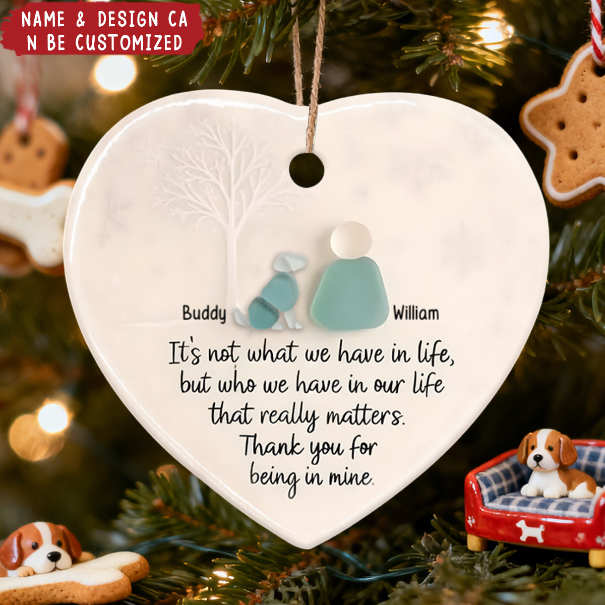 It's Not What We Have In Life - Personalized Pet Ceramic Heart Ornament