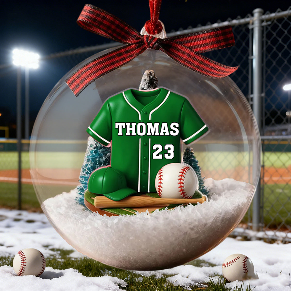 Baseball Kit - Personalized Snow Globe Ornament - Christmas Gift For Son, Boyfriend, Gift For Him