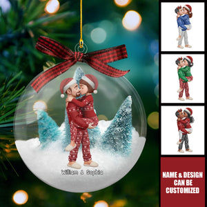 Christmas Gifts For Husband And Wife - Personalized 3D Christmas Ball Ornament