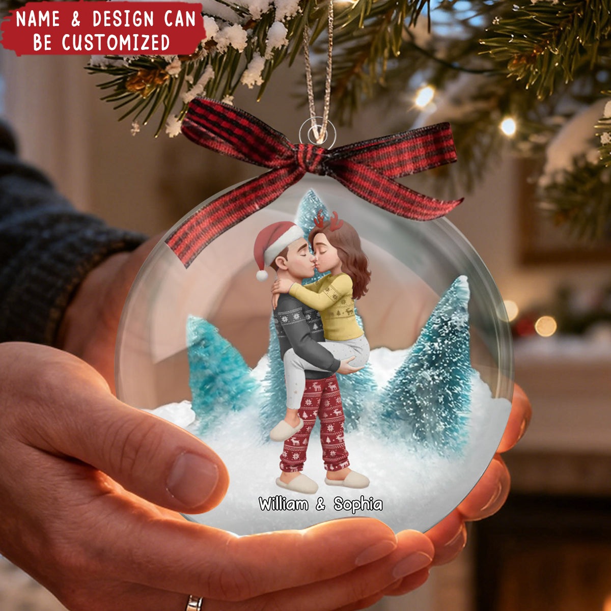 Christmas Gifts For Husband And Wife - Personalized 3D Christmas Ball Ornament