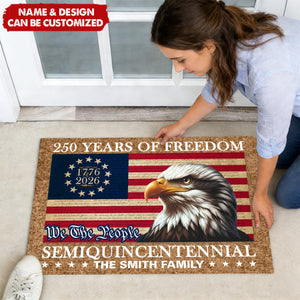 250 Years of Freedom Semiquincentennial Eagle American Flag Doormat