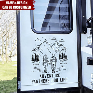 Adventure Partners For Life Camping Couple - Camping Personalized RV Decal