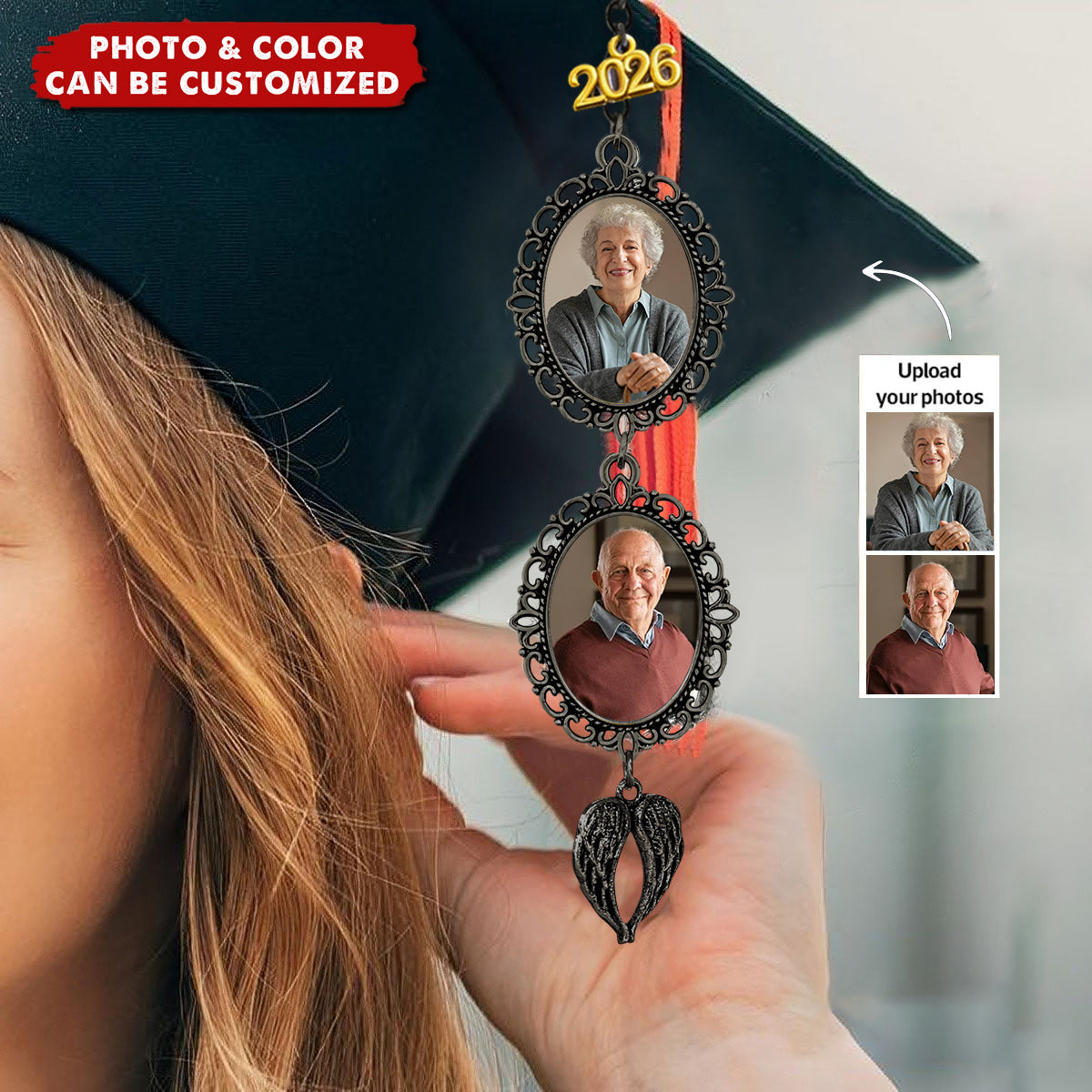 Memorial Graduation Custom Photo - Personalized Graduation Tassel Photo Charm