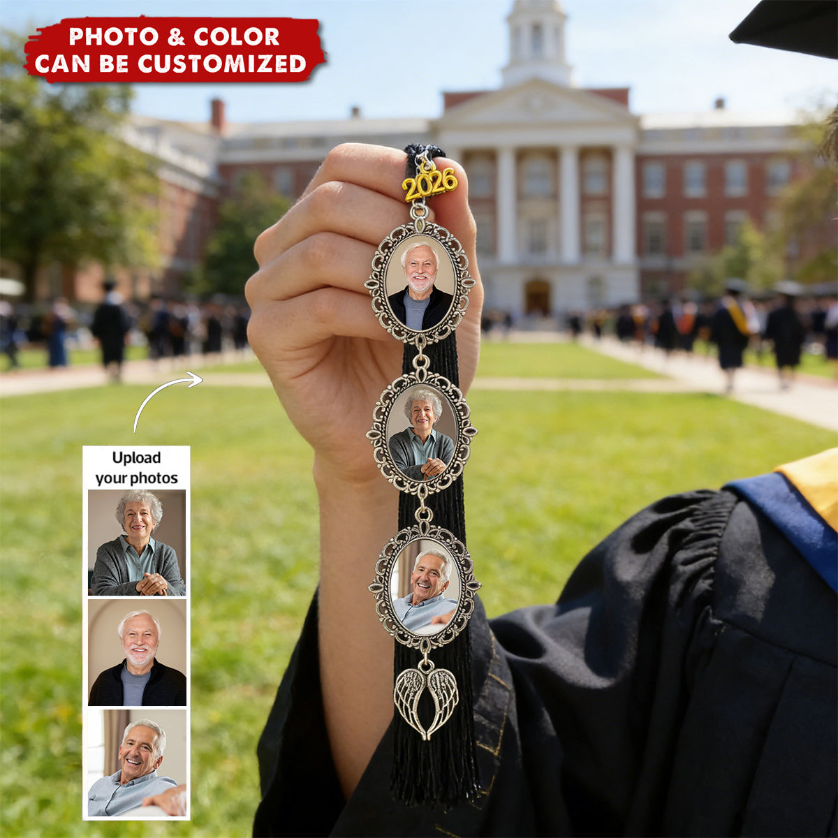 Memorial Graduation Custom Photo - Personalized Graduation Tassel Photo Charm