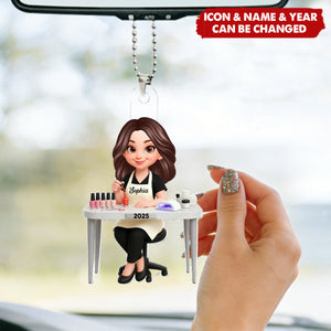Nail Technician - Personalized Acrylic Car Ornament - Gift For Nail Technician, Nails Decor, Beauty Salon, Woman, Girl