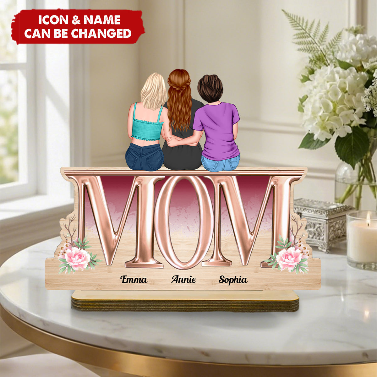 Mother & Children Mother's Day Gift For Mom - Personalized Wooden Plaque