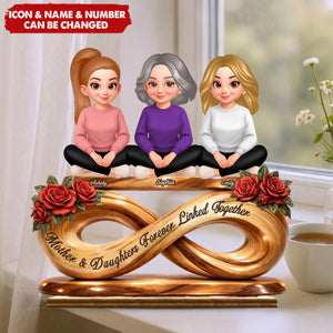 Wooden Plaque - Personalized Mother's Day Birthday Gifts For Mom, Daughter - Our Bond Has No End