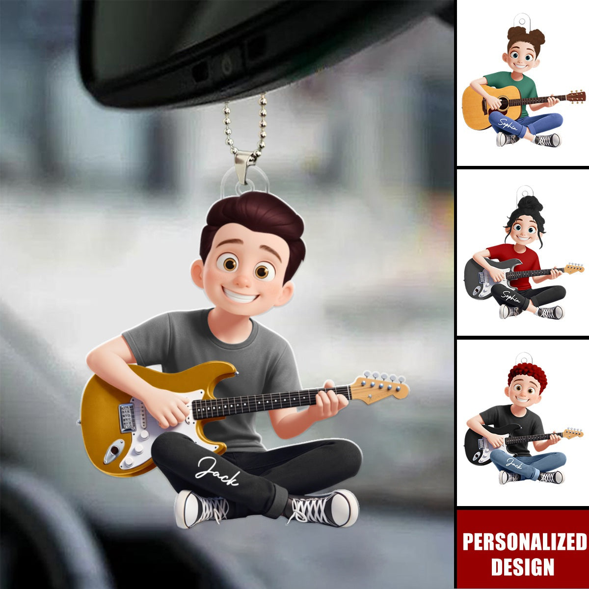 All I Need Is This Guitar - Personalized Acrylic Car Ornament