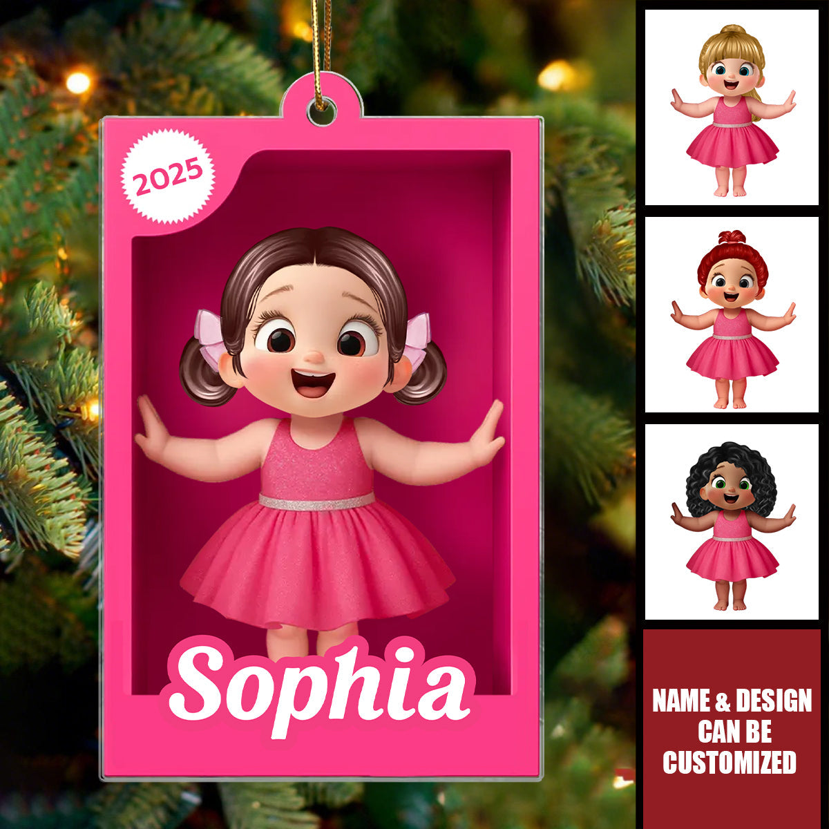 Personalized Kid In Toy Box Acrylic Ornament, Christmas Gift For Kids, Grandkids