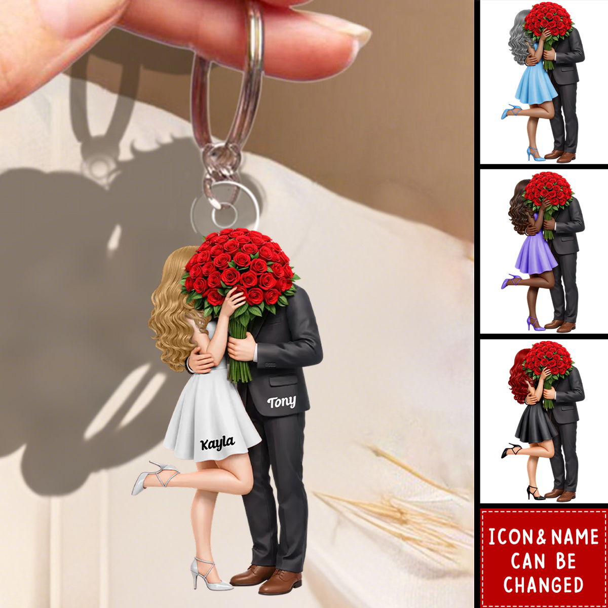 Forever Without Saying a Word Elegant Couple - Personalized Keychain - Valentine's Gift For Him, For Her, For Couple
