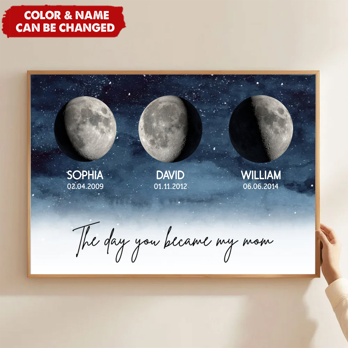Starry Night The Day You Became MOM MUM - Personalized Poster - Heartfelt Mother's Day Gift, For Mom, Wife, Grandma