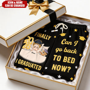 Graduation Gift I Graduated Can I Go Back To Bed - Personalized Sweatpants, Lounge Pants With Pockets