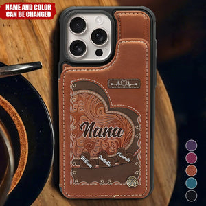 Grandma's Mom's Little Sweethearts - Personalized Leather Flip Wallet Phone Case