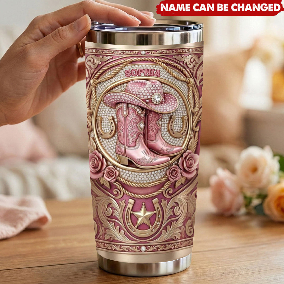 Vintage Western Cowgirl Tumbler - Personalized Gifts For Cowgirl