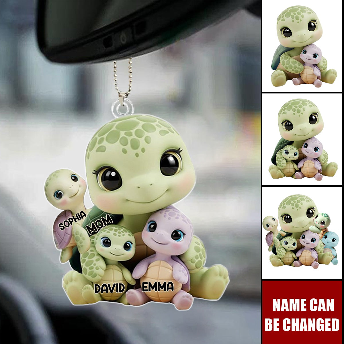 We Love You - Personalized Mother Custom Shaped Car Ornament