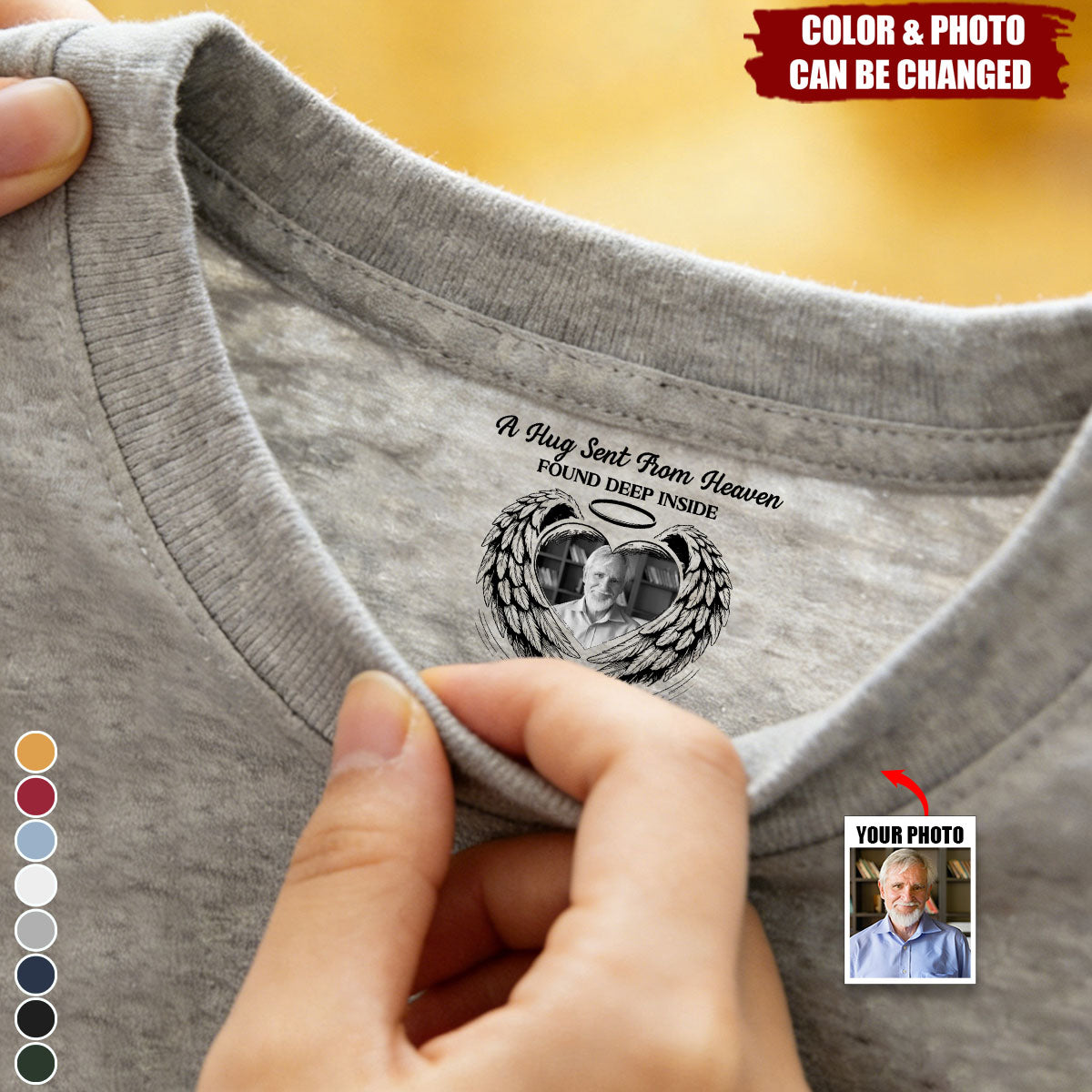 A Hug Sent From Heaven - Hidden Message Memorial Gifts - Personalized Shirt