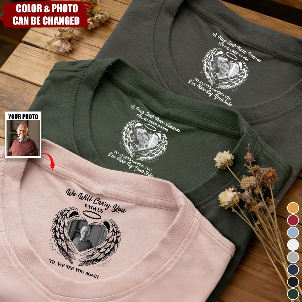 A Hug Sent From Heaven - Hidden Message Memorial Gifts - Personalized Shirt