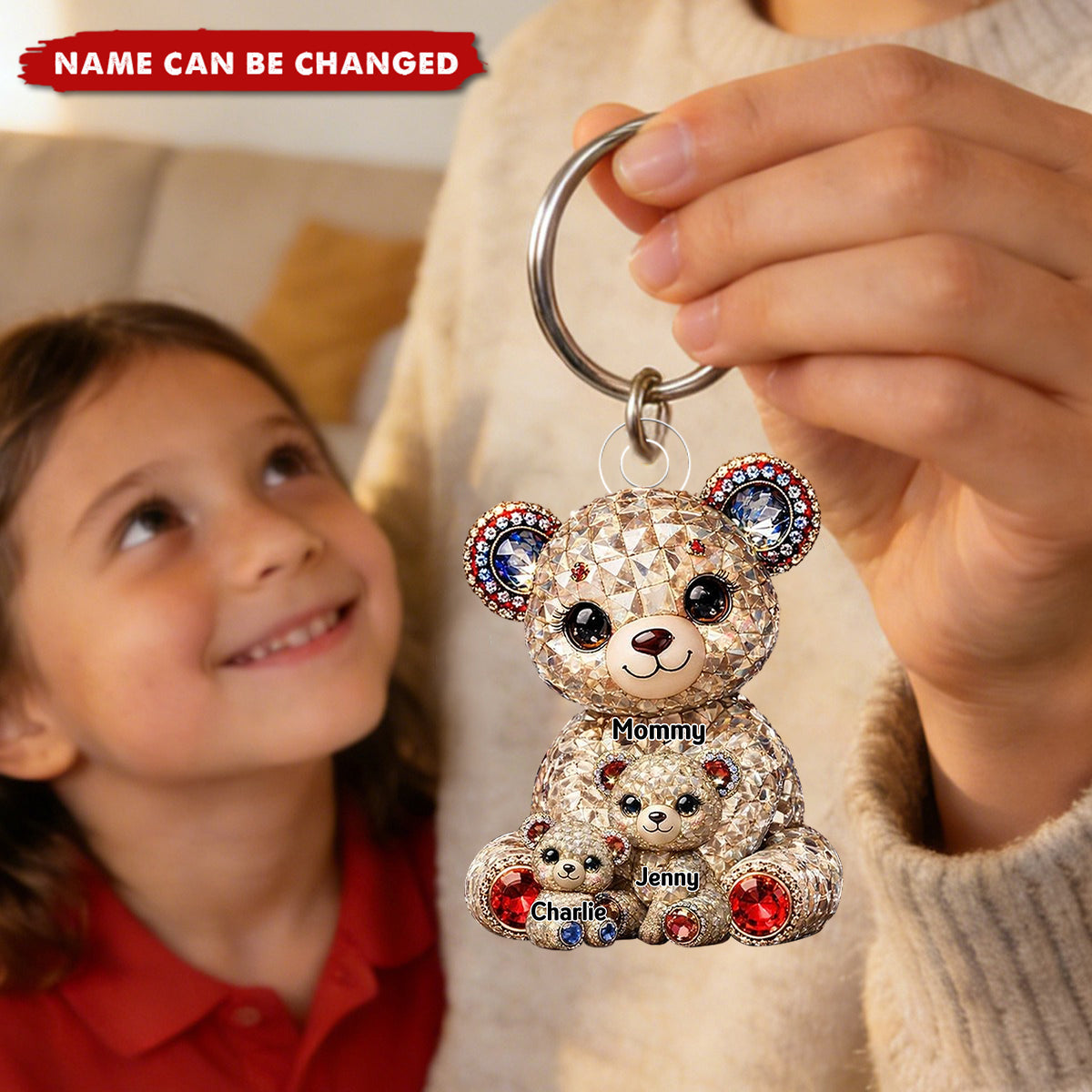Mother Bear x America 250th Anniversary Acrylic Keychain - Personalized Gifts For Mothers