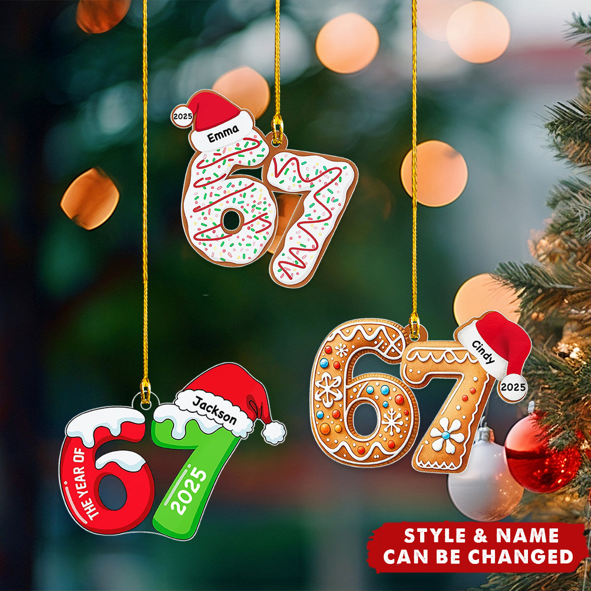 Teen Slang Funny Six Seven Personalized Acrylic Tree Ornament