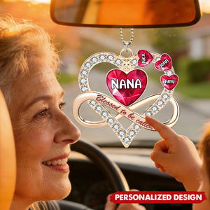 Blessed To Be Called Grandma Hearts - Personalized Acrylic Car Ornament, Gifts For Mom, Grandma, Mother's Day