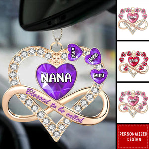 Blessed To Be Called Grandma Hearts - Personalized Acrylic Car Ornament, Gifts For Mom, Grandma, Mother's Day
