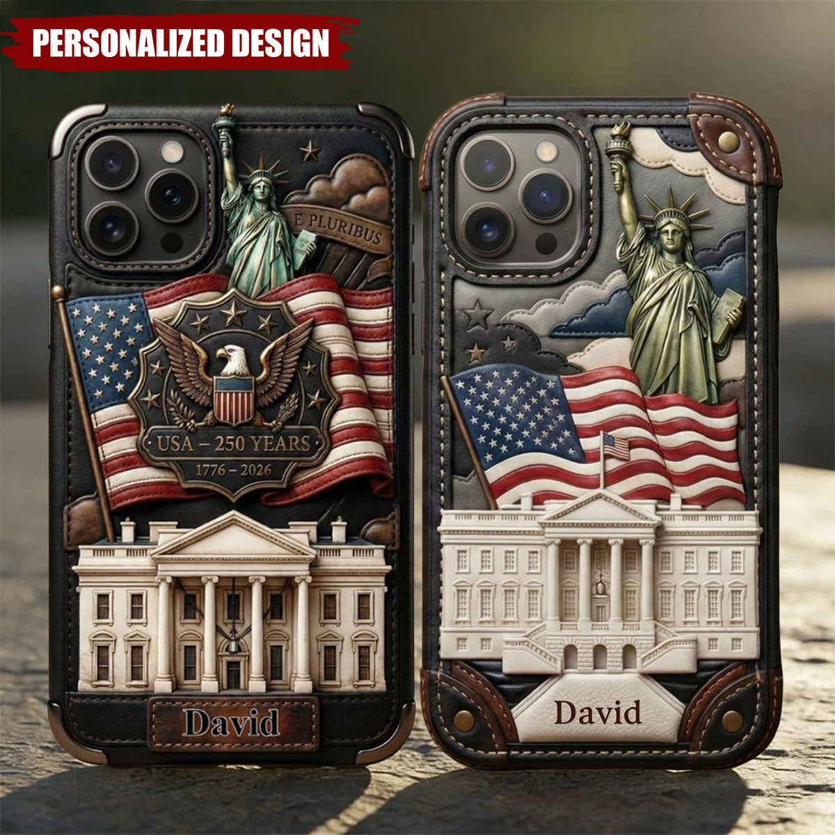 American Legacy 250 Years Anniversary Phone Case - Personalized Gift for Dad, US Military Army, Patriot