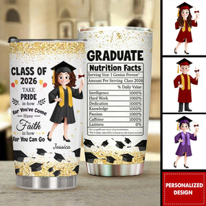 Graduation Nutrition Fact New Version, Personalized Tumbler, Funny Gift For Graduate