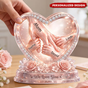 Hold Your Hand Forever - Personalized Custom Acrylic Plaque - Mother's Day Gift For Mom, Grandma