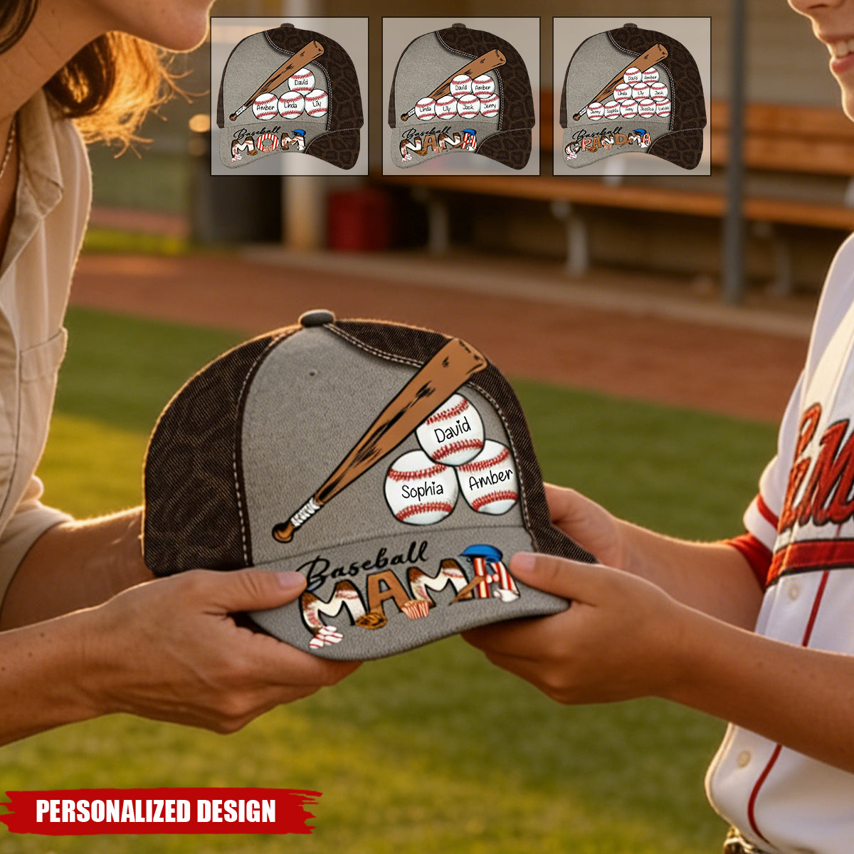 My Favorite Baseball Players Call Me Mom - Personalized Classic Cap - Gifts for Mom, Grandma