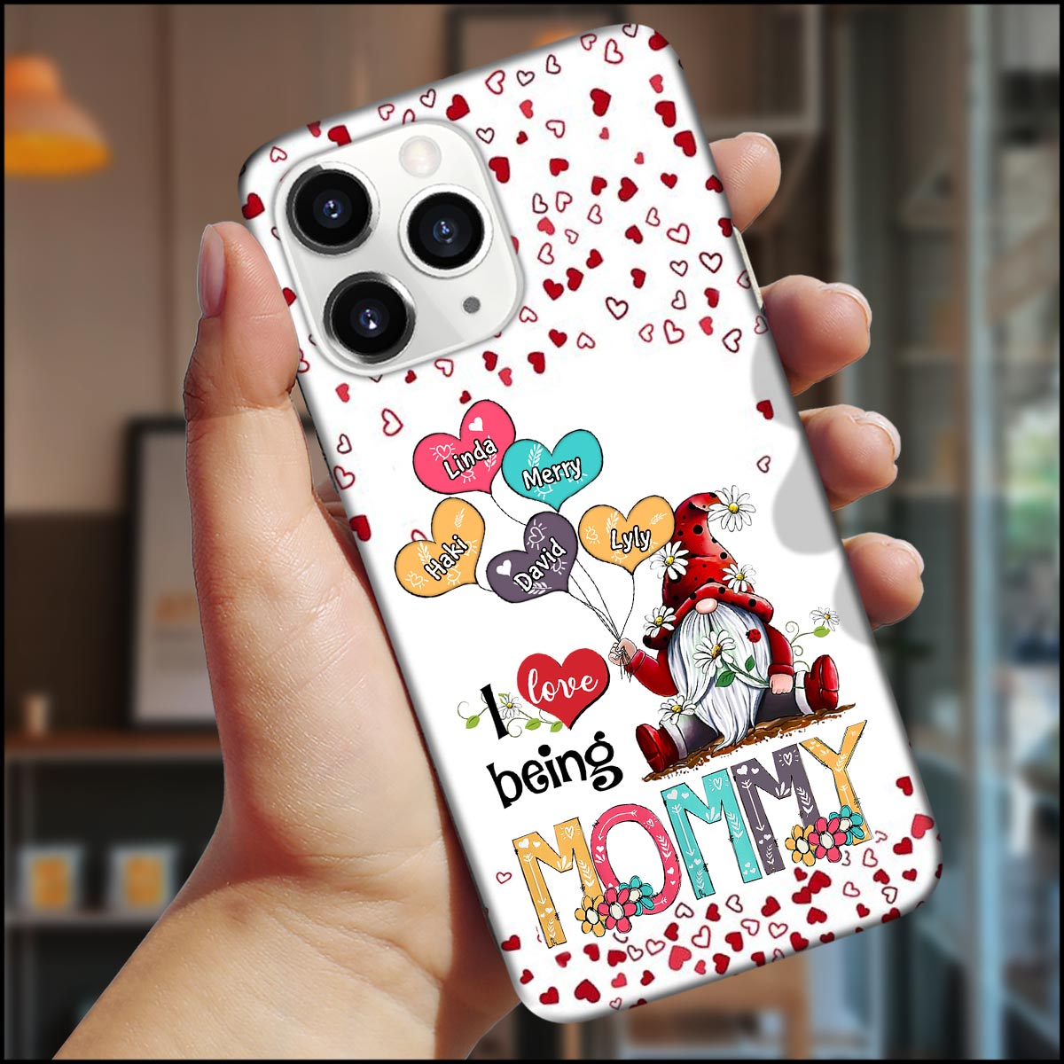 Grandma Dwarf Balloons Personalized Heart Phone case