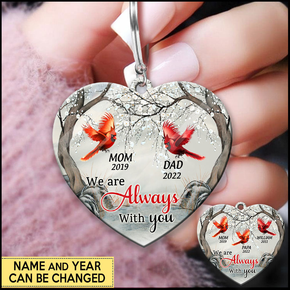 Cardinal Always With You Marble Tribute Keychain