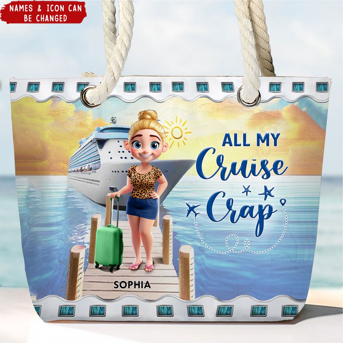All My Cruise Crap - Personalized Beach Bag
