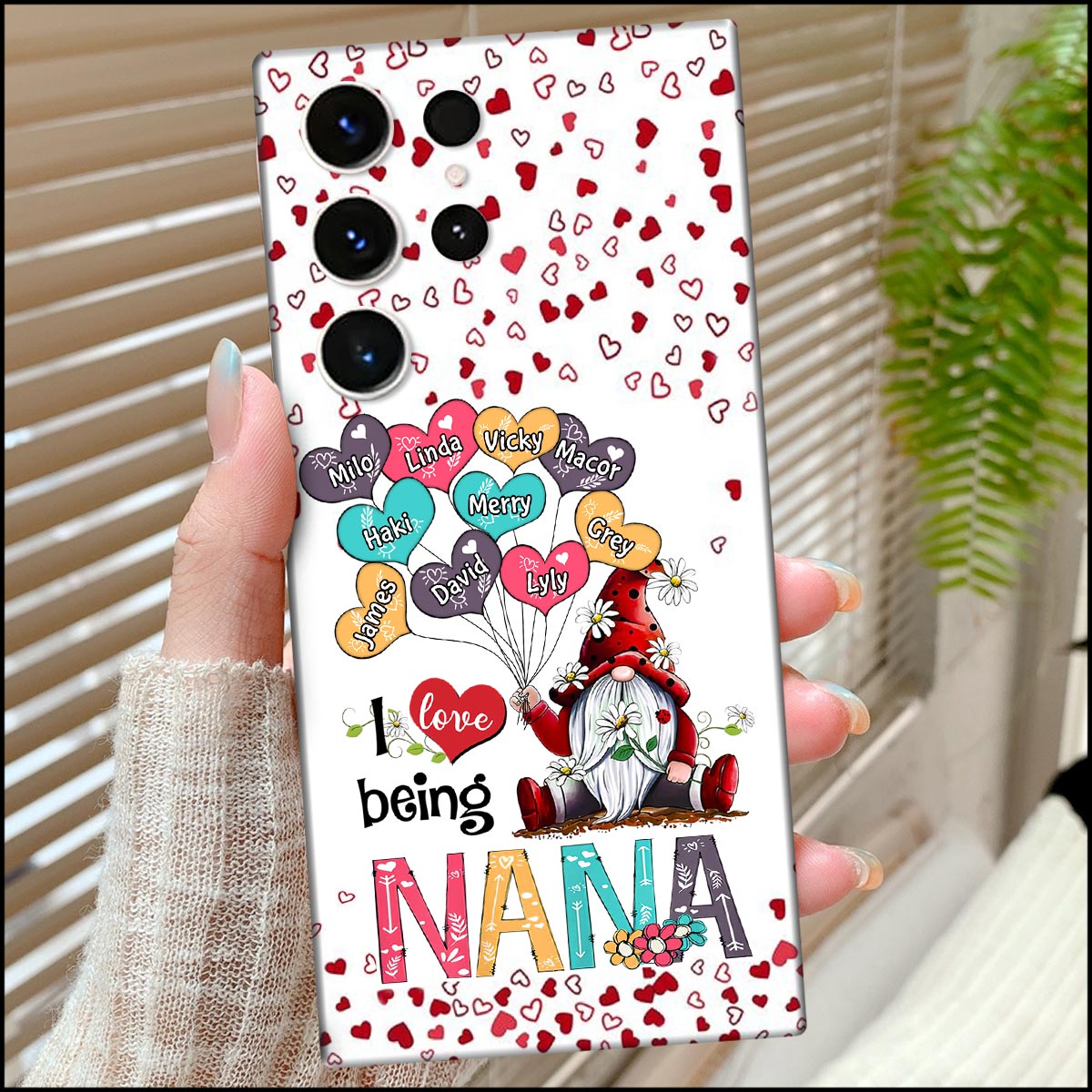 Grandma Dwarf Balloons Personalized Heart Phone case