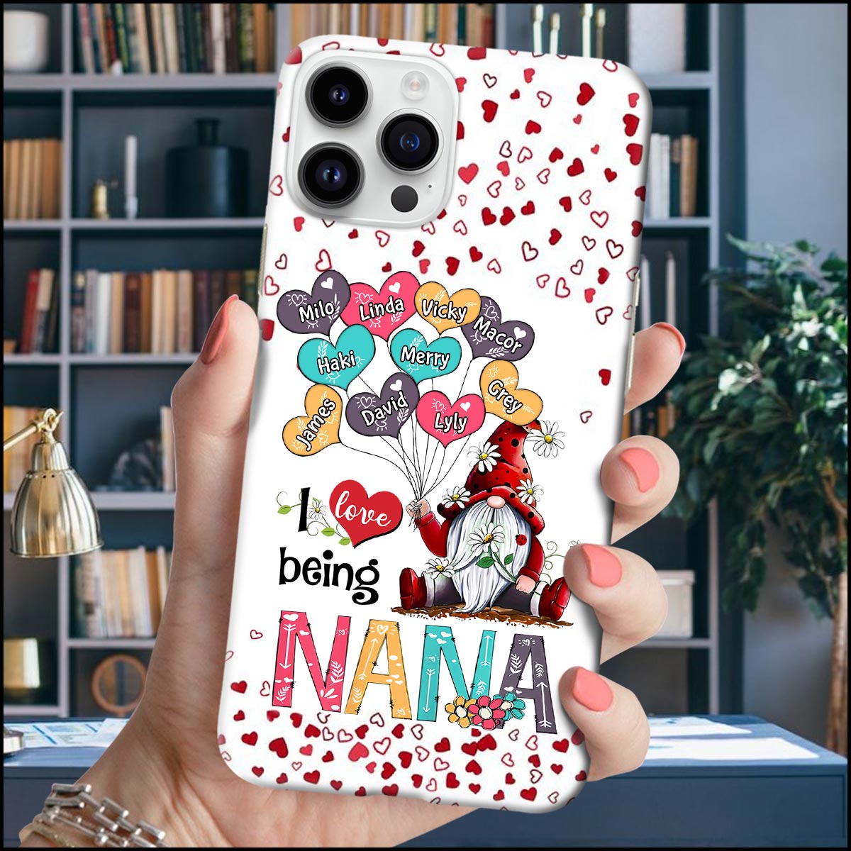 Grandma Dwarf Balloons Personalized Heart Phone case