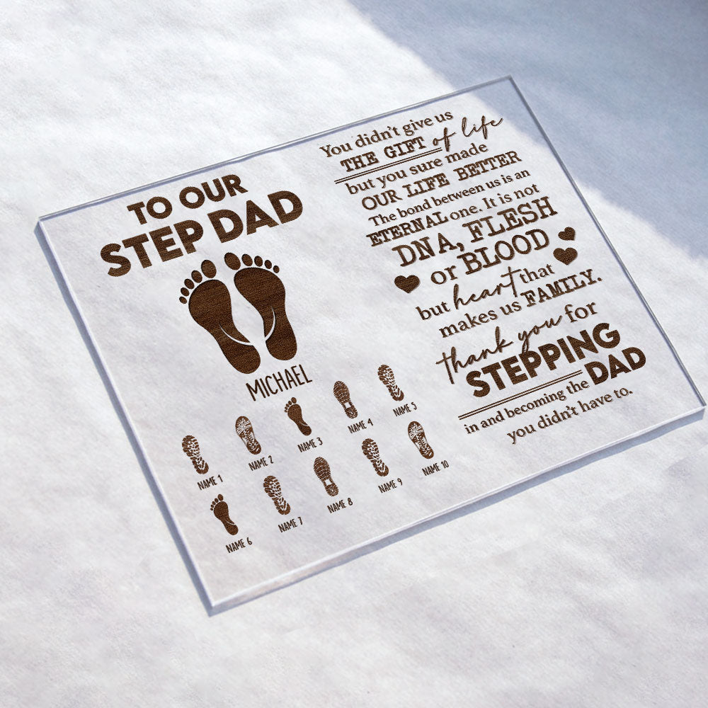 To Our Step Dad - Personalized Acrylic Plaque - Gift For Dad
