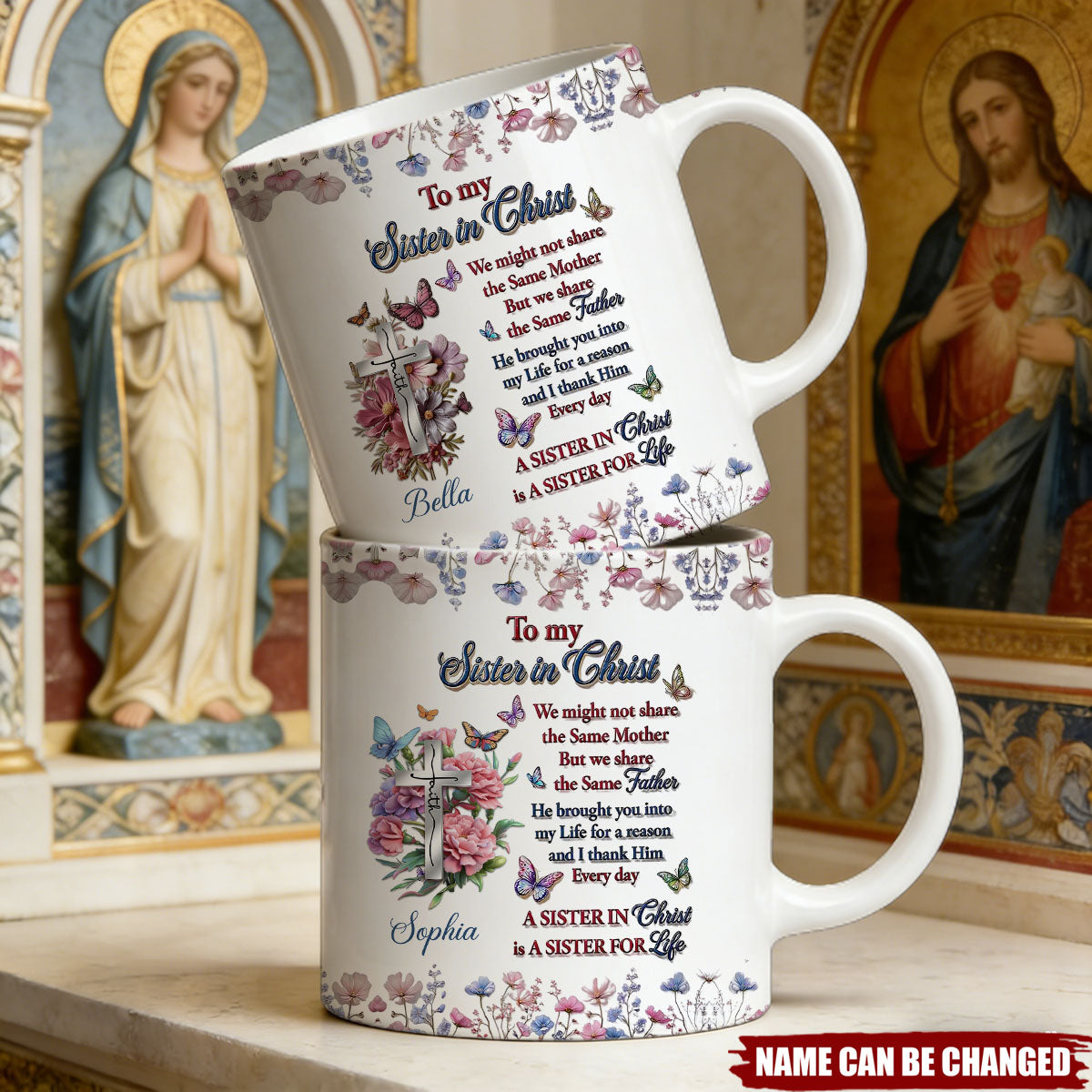 To My Sister In Christ - Personalized Ceramic Coffee Mug