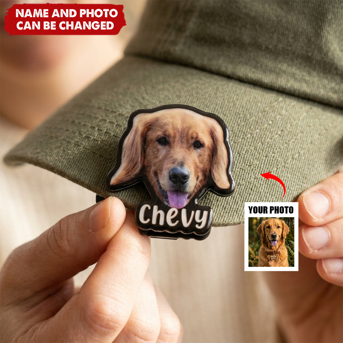 Personalized Photo Golf Ball Marker with Magnetic Hat Clip with Name Birthday Father's Day Gift for Golf Lover