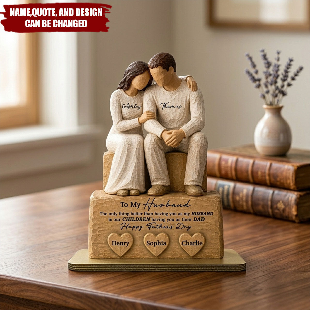 Sentimental Rustic To My Husband The Only Thing - Personalized 2-Layered Wooden Plaque - Heartfelt Gift For Husband, Dad