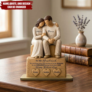 Sentimental Rustic To My Husband The Only Thing - Personalized 2-Layered Wooden Plaque - Heartfelt Gift For Husband, Dad