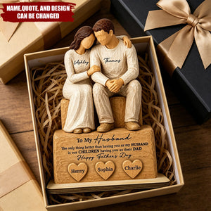 Sentimental Rustic To My Husband The Only Thing - Personalized 2-Layered Wooden Plaque - Heartfelt Gift For Husband, Dad